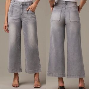 Wit & Wisdom Gray Wide Leg Crop Jeans